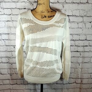 Vince Camuto White Knit Sweater Size M